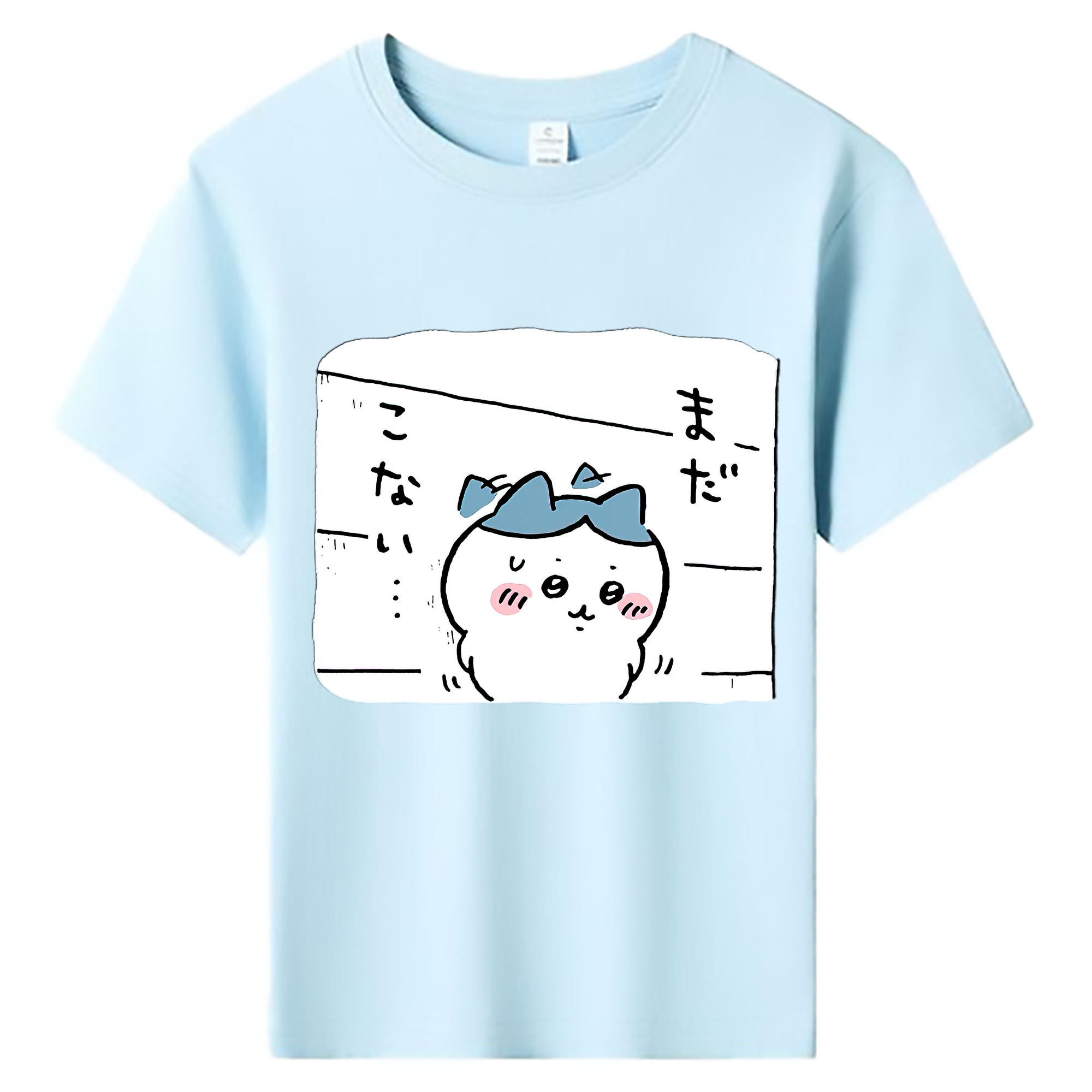 （画像用） ちいかわ ハチワレ Chii-kawa hachiware 綿100％キッズTシャツ（フロントプリント）